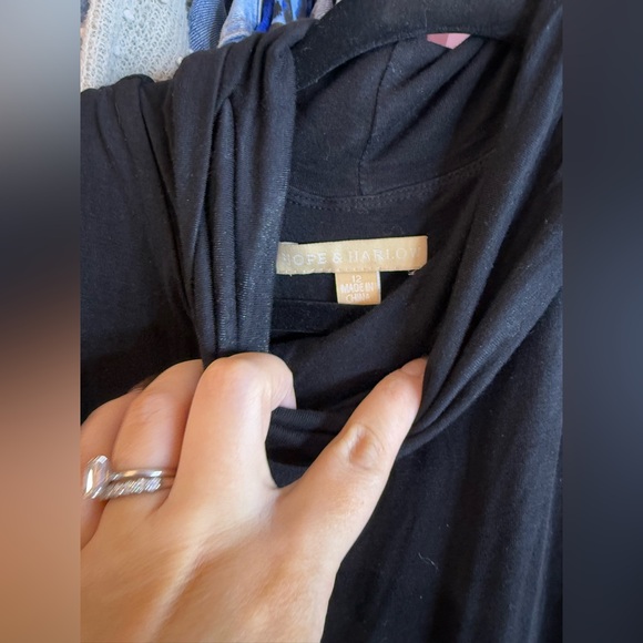 Hope & Harlow Black Tulle Turtleneck Midi Dress - Size 12 - Picture 4 of 4